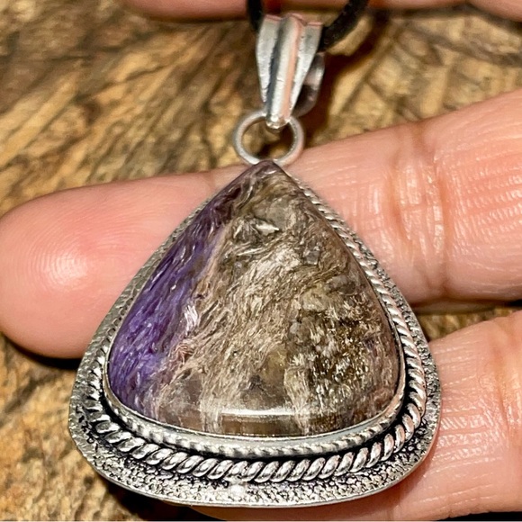 Purple Charoite Pendant 2” - Picture 4 of 14